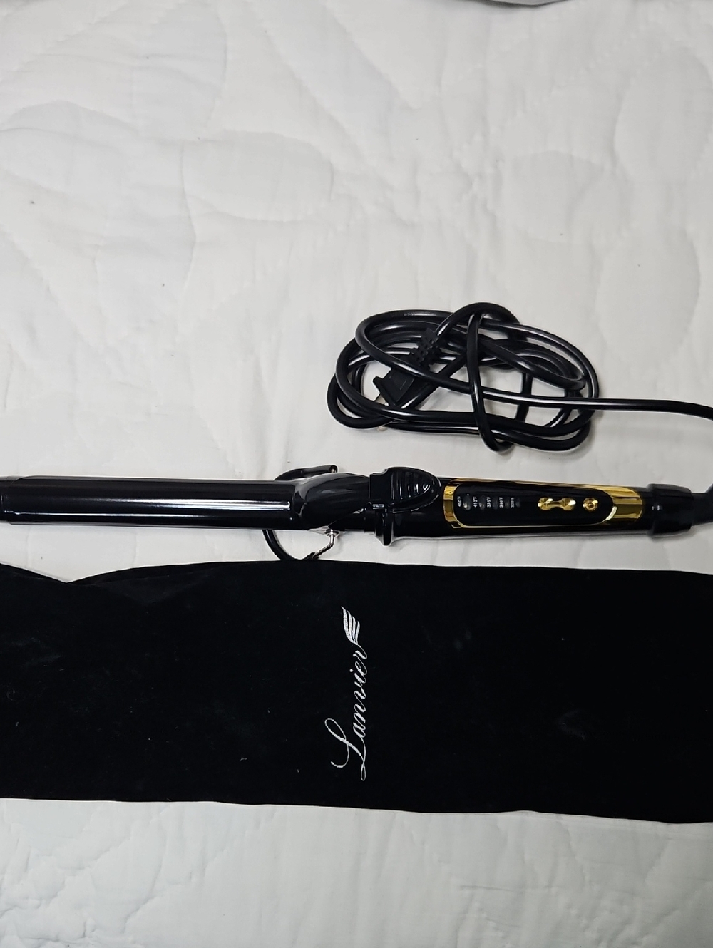 Lanvier Black & Gold 1 Inch Curling Iron